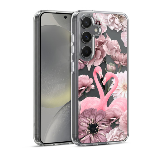 LebensArt Mix Art Flamingo Romance Soft Gel Case for Samsung Galaxy S24 5G & MagSafe