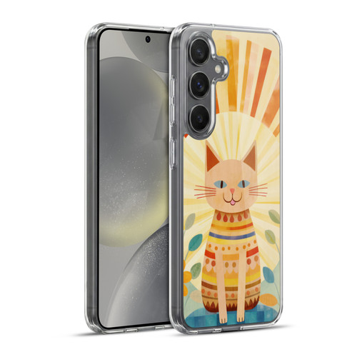 LebensArt Mix Art Boho Whimsy Cat Soft Gel Case for Samsung Galaxy S24+ 5G & MagSafe