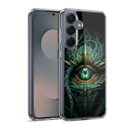 LebensArt Mix Art Teal Green Dragon Eye Soft Gel Case for Samsung Galaxy S25 & MagSafe