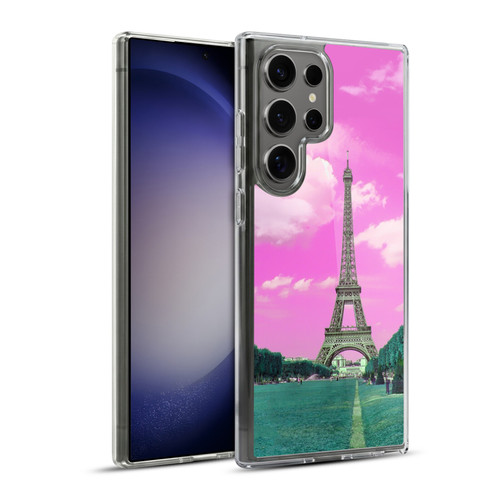 LebensArt Pastels Pink Paris Soft Gel Case for Samsung Galaxy S23 Ultra 5G & MagSafe