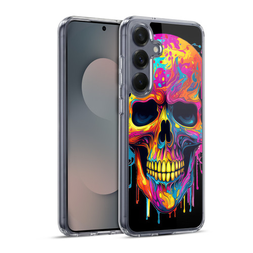 LebensArt Mix Art Rainbow Skull Soft Gel Case for Samsung Galaxy S25+ & MagSafe