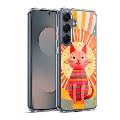 LebensArt Mix Art Red Whimsy Cat Soft Gel Case for Samsung Galaxy S25+ & MagSafe