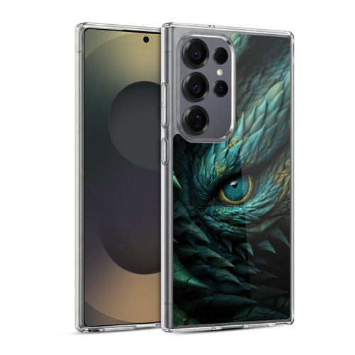 LebensArt Mix Art Deep Teal Dragon Eye Soft Gel Case for Samsung Galaxy S25 Ultra & MagSafe