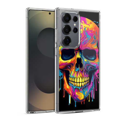 LebensArt Mix Art Rainbow Skull Soft Gel Case for Samsung Galaxy S25 Ultra & MagSafe
