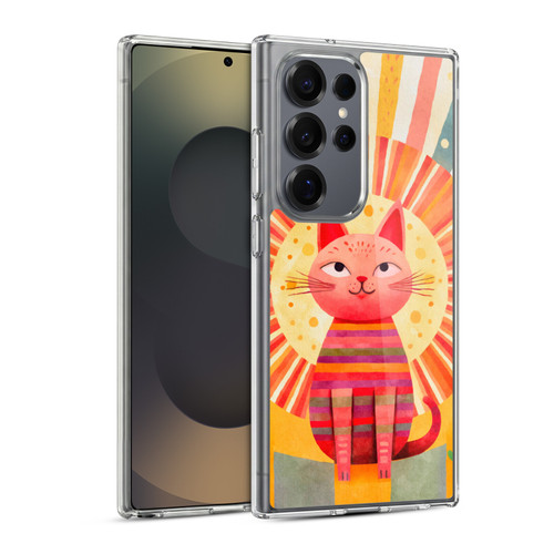 LebensArt Mix Art Red Whimsy Cat Soft Gel Case for Samsung Galaxy S25 Ultra & MagSafe