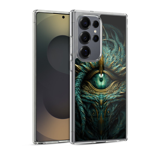 LebensArt Mix Art Teal Green Dragon Eye Soft Gel Case for Samsung Galaxy S25 Ultra & MagSafe
