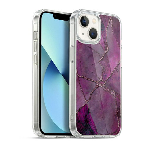 LebensArt Mineral Marble Violet Soft Gel Case for Apple iPhone 13