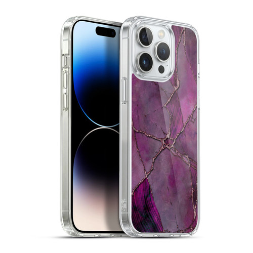 LebensArt Mineral Marble Violet Soft Gel Case for Apple iPhone 13 Pro Max & MagSafe