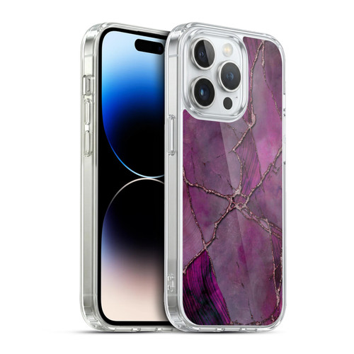 LebensArt Mineral Marble Violet Soft Gel Case for Apple iPhone 13 Pro & MagSafe