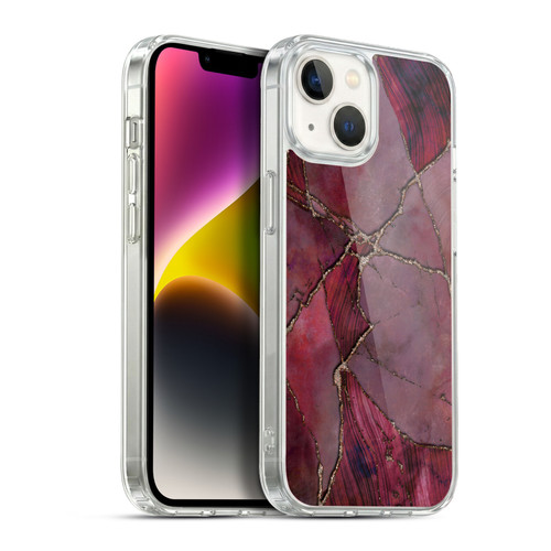 LebensArt Mineral Marble Red Soft Gel Case for Apple iPhone 14