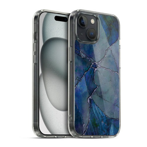 LebensArt Mineral Marble Indigo Soft Gel Case for Apple iPhone 15 & MagSafe
