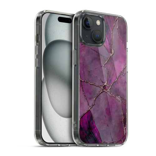 LebensArt Mineral Marble Violet Soft Gel Case for Apple iPhone 15 & MagSafe