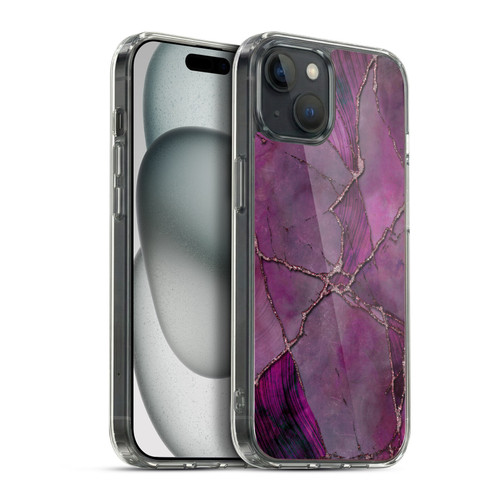 LebensArt Mineral Marble Violet Soft Gel Case for Apple iPhone 15 Plus & MagSafe