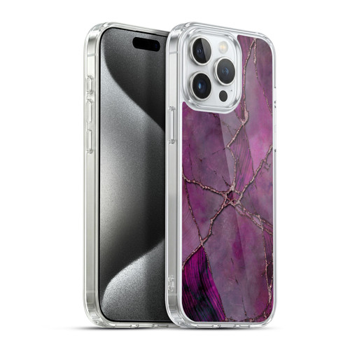 LebensArt Mineral Marble Violet Soft Gel Case for Apple iPhone 15 Pro Max & MagSafe