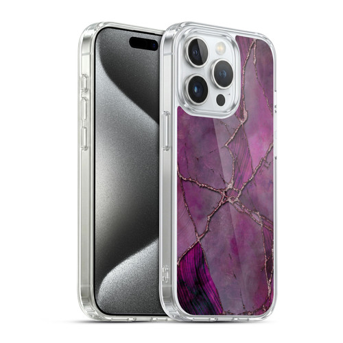 LebensArt Mineral Marble Violet Soft Gel Case for Apple iPhone 15 Pro & MagSafe