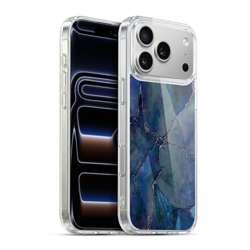 LebensArt Mineral Marble Indigo Soft Gel Case for Apple iPhone 17 Pro Max