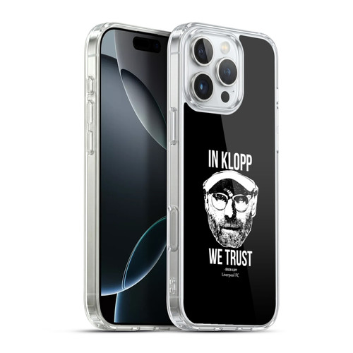 Liverpool Football Club Jurgen Klopp Illustrations Full Face Black Soft Gel Case for Apple iPhone 16 Pro Max & MagSafe