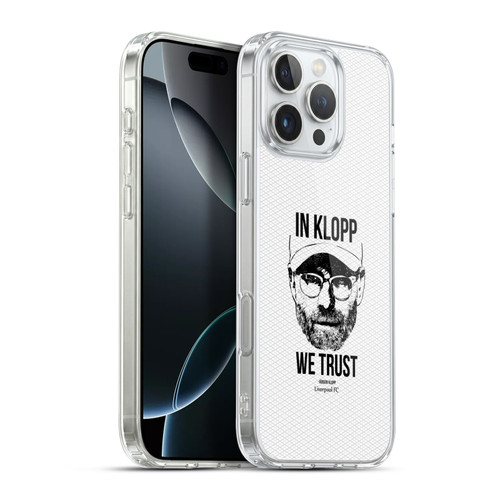 Liverpool Football Club Jurgen Klopp Illustrations Full Face White Soft Gel Case for Apple iPhone 16 Pro Max & MagSafe