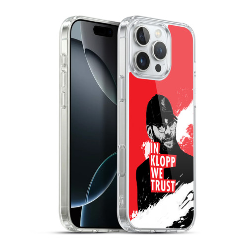 Liverpool Football Club Jurgen Klopp Illustrations Stare Red Soft Gel Case for Apple iPhone 16 Pro Max & MagSafe