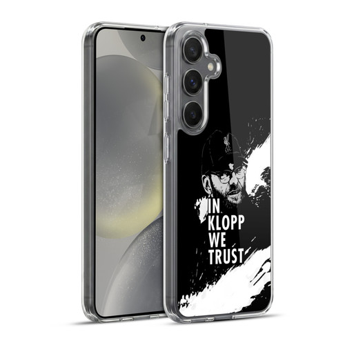 Liverpool Football Club Jurgen Klopp Illustrations Stare Black Soft Gel Case for Samsung Galaxy S24+ 5G & MagSafe