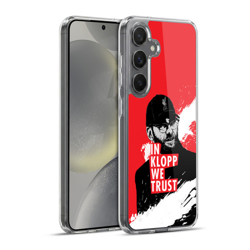 Liverpool Football Club Jurgen Klopp Illustrations Stare Red Soft Gel Case for Samsung Galaxy S24+ 5G & MagSafe