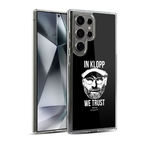 Liverpool Football Club Jurgen Klopp Illustrations Full Face Black Soft Gel Case for Samsung Galaxy S24 Ultra 5G & MagSafe
