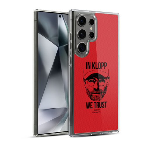 Liverpool Football Club Jurgen Klopp Illustrations Full Face Red Soft Gel Case for Samsung Galaxy S24 Ultra 5G & MagSafe