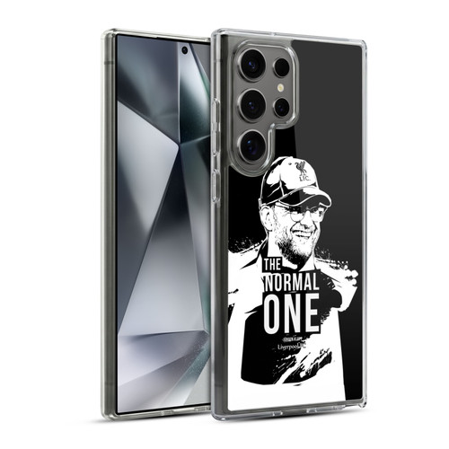 Liverpool Football Club Jurgen Klopp Illustrations Smile Black Soft Gel Case for Samsung Galaxy S24 Ultra 5G & MagSafe