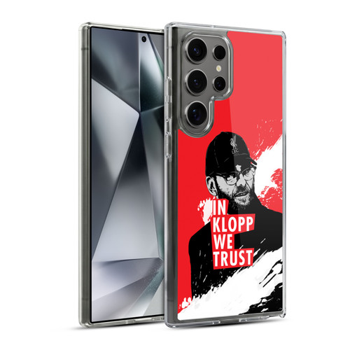 Liverpool Football Club Jurgen Klopp Illustrations Stare Red Soft Gel Case for Samsung Galaxy S24 Ultra 5G & MagSafe