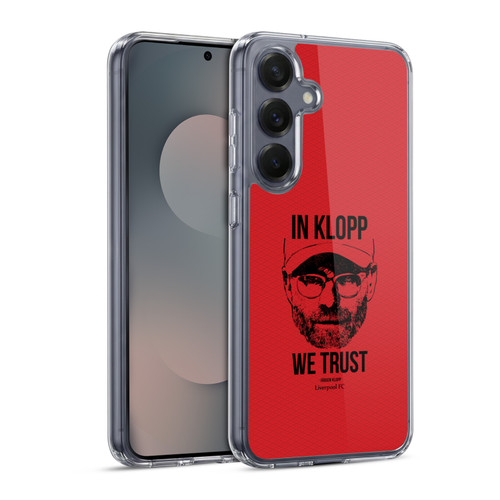 Liverpool Football Club Jurgen Klopp Illustrations Full Face Red Soft Gel Case for Samsung Galaxy S25 & MagSafe