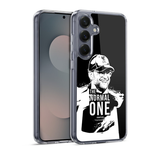 Liverpool Football Club Jurgen Klopp Illustrations Smile Black Soft Gel Case for Samsung Galaxy S25 & MagSafe