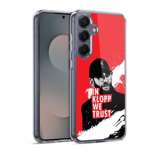 Liverpool Football Club Jurgen Klopp Illustrations Stare Red Soft Gel Case for Samsung Galaxy S25 & MagSafe