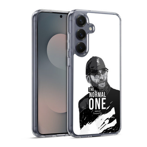 Liverpool Football Club Jurgen Klopp Illustrations Stare White Soft Gel Case for Samsung Galaxy S25 & MagSafe