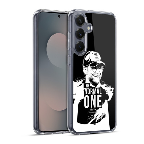 Liverpool Football Club Jurgen Klopp Illustrations Smile Black Soft Gel Case for Samsung Galaxy S25+ & MagSafe