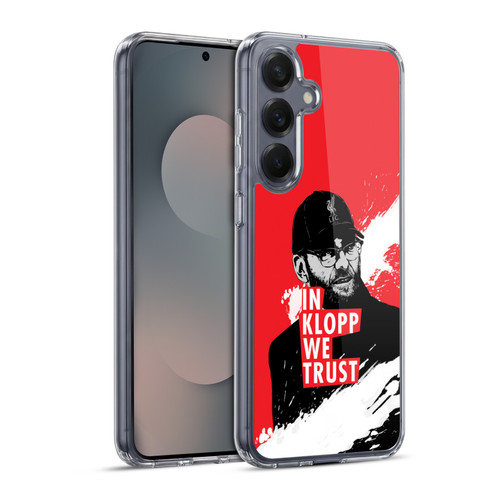 Liverpool Football Club Jurgen Klopp Illustrations Stare Red Soft Gel Case for Samsung Galaxy S25+ & MagSafe