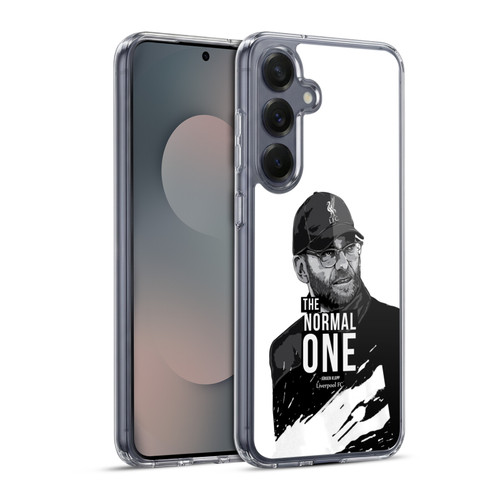Liverpool Football Club Jurgen Klopp Illustrations Stare White Soft Gel Case for Samsung Galaxy S25+ & MagSafe
