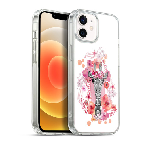 Monika Strigel Animals And Flowers Giraffe Soft Gel Case for Apple iPhone 12 / iPhone 12 Pro & MagSafe
