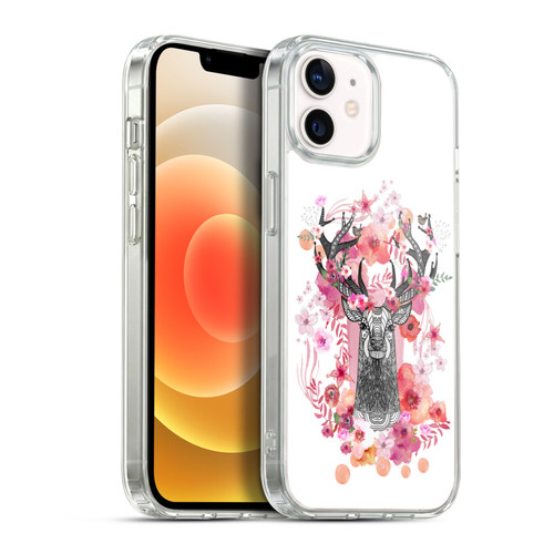 Monika Strigel Animals And Flowers Stag Aztec Soft Gel Case for Apple iPhone 12 / iPhone 12 Pro & MagSafe