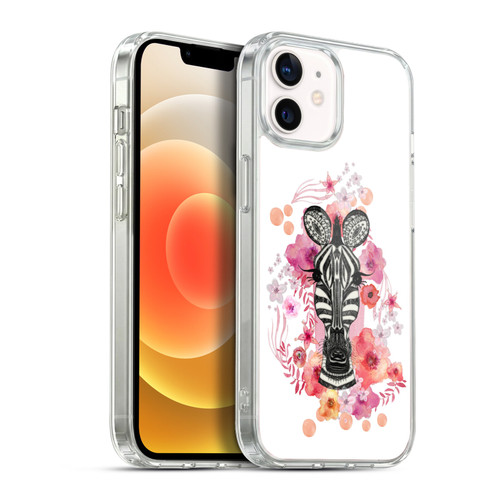 Monika Strigel Animals And Flowers Zebra Soft Gel Case for Apple iPhone 12 / iPhone 12 Pro & MagSafe
