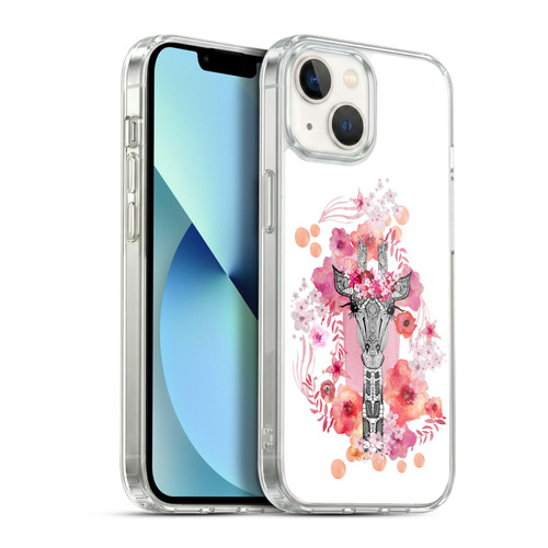 Monika Strigel Animals And Flowers Giraffe Soft Gel Case for Apple iPhone 13