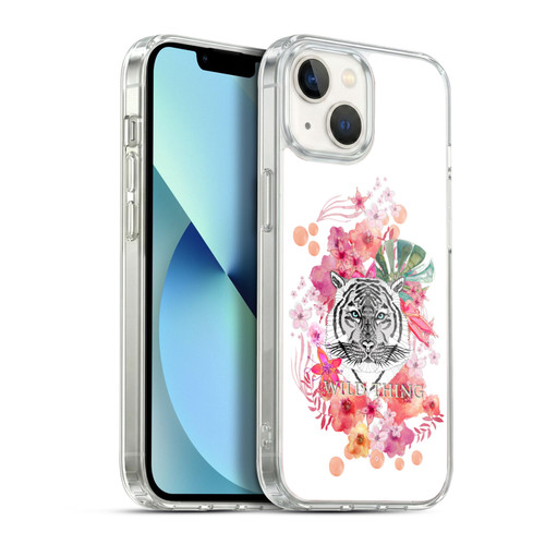 Monika Strigel Animals And Flowers Tiger Soft Gel Case for Apple iPhone 13