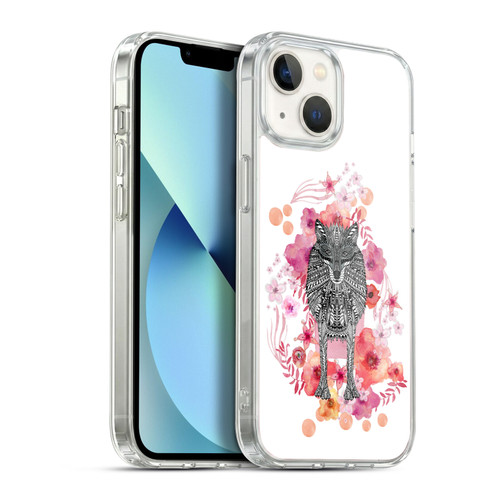 Monika Strigel Animals And Flowers Wolf Soft Gel Case for Apple iPhone 13