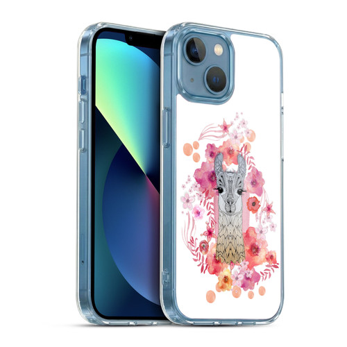Monika Strigel Animals And Flowers Baby Llama Soft Gel Case for Apple iPhone 13 Mini & MagSafe