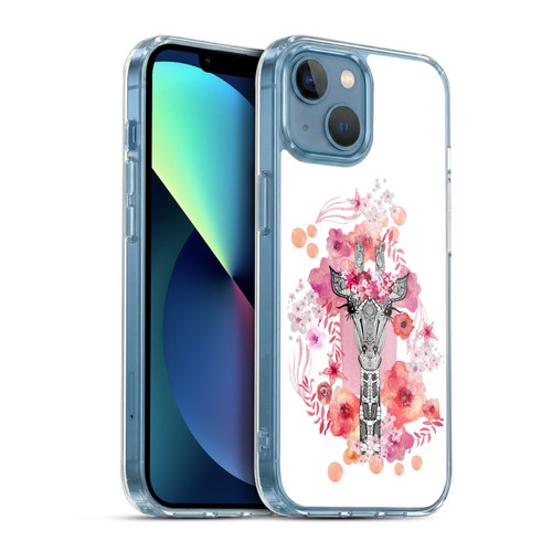 Monika Strigel Animals And Flowers Giraffe Soft Gel Case for Apple iPhone 13 Mini & MagSafe
