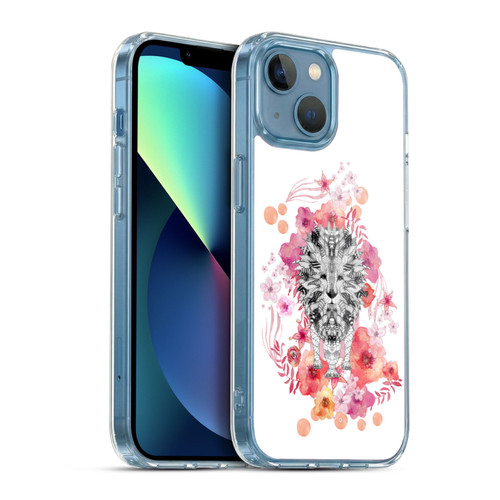 Monika Strigel Animals And Flowers Lion Soft Gel Case for Apple iPhone 13 Mini & MagSafe