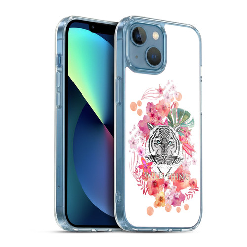 Monika Strigel Animals And Flowers Tiger Soft Gel Case for Apple iPhone 13 Mini & MagSafe