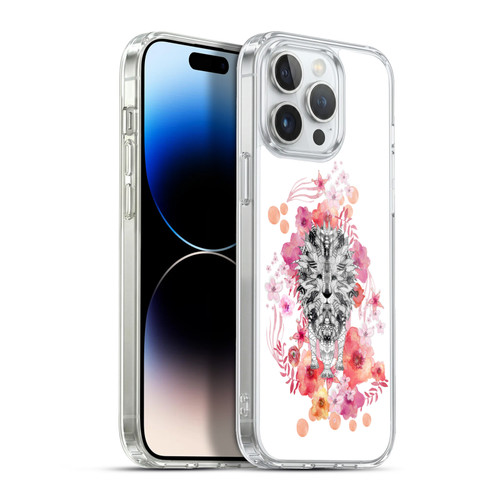 Monika Strigel Animals And Flowers Lion Soft Gel Case for Apple iPhone 13 Pro Max & MagSafe