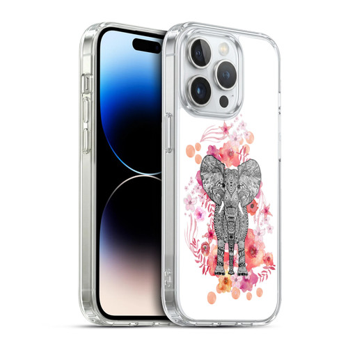 Monika Strigel Animals And Flowers Elephant Aztec Soft Gel Case for Apple iPhone 13 Pro & MagSafe