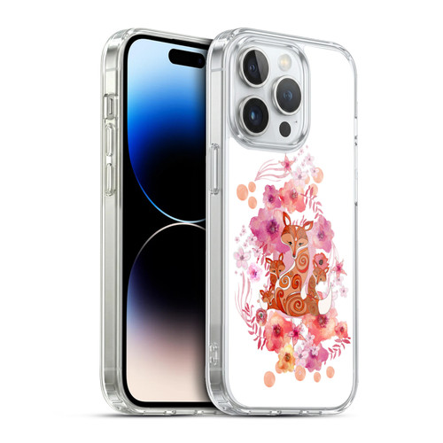 Monika Strigel Animals And Flowers Fox Family Soft Gel Case for Apple iPhone 13 Pro & MagSafe