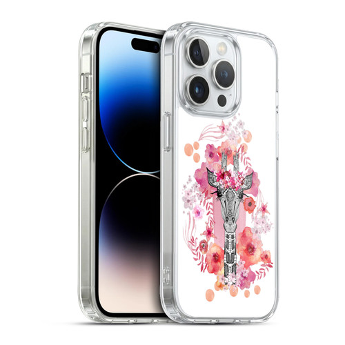 Monika Strigel Animals And Flowers Giraffe Soft Gel Case for Apple iPhone 13 Pro & MagSafe